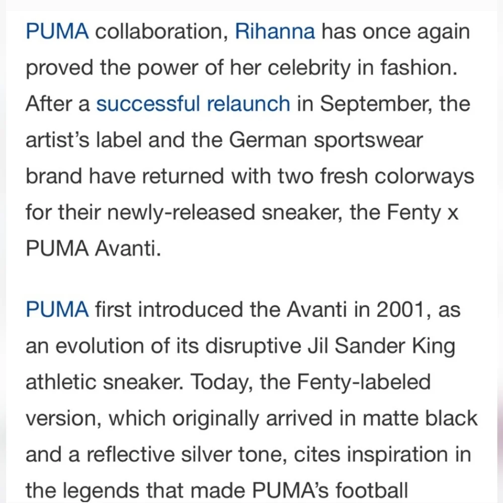 NWT Women's Fenty x Puma Avanti Sneakers - Picture 11 of 12